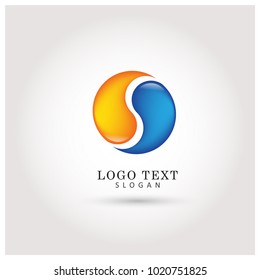 Yin Yang & Balance Logo. Icon & Symbol Vector Template.