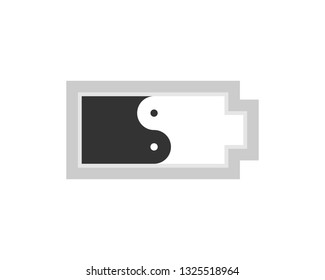 yin and yang battery recharge logo design