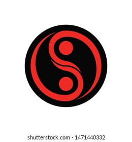 Yin Yang with Black Background