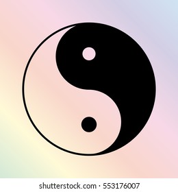 Yin and yang  - black vector icon