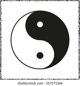 Yin and yang  - black vector icon