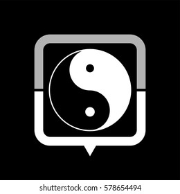 Yin and yang  - black vector icon