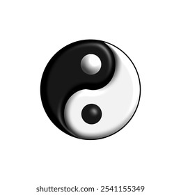 Efecto 3d blanco y negro de Yin yang