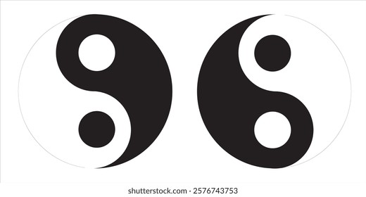 Yin Yang Black and White Balance Vector Illustration