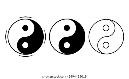 Yin Yang blanco y negro diseño de Vector plano sobre fondo blanco