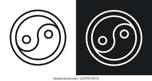 Yin yang black and white icon.