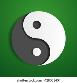 Yin Yang. Black and white. Yin yang vector. green