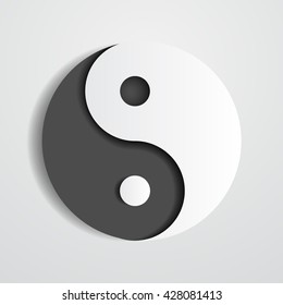 Yin Yang. Black and white. Yin yang vector. gray