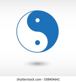 Yin and yang -  blue vector icon