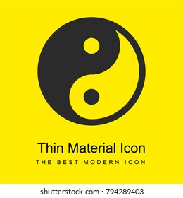 Yin yang bright yellow material minimal icon or logo design