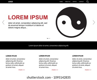 Yin Yang, Buddhist symbol for bad and good. web page template