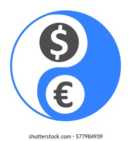 Yin and yang. Business icon on a white background