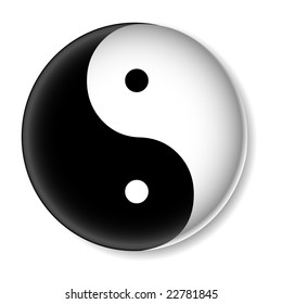 Yin Yang Button (Vector)