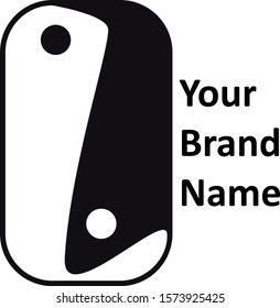 Yin Yang Capsule Shape Logo Vector Design