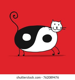 Yin and Yang cat, sketch for your design