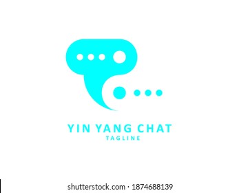 yin yang chat blue flat