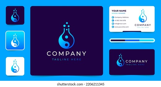 Yin Yang Chemistry Logo design vector