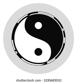 Yin and Yang circle web icon on isolation background