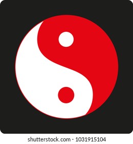 Yin and Yang circle web icon on isolation background