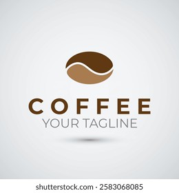 yin yang coffee bean logo icon design template