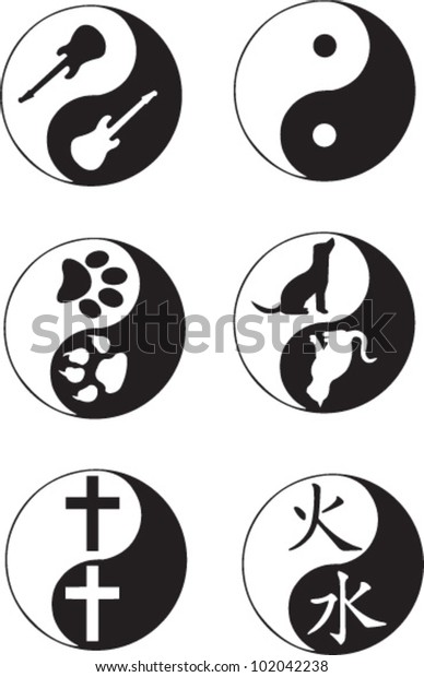 Download Yin Yang Collection Dog Cat Paw Stock Vector Royalty Free 102042238