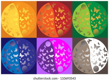 Yin Yang color butterflies