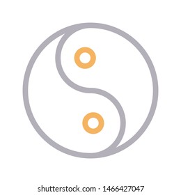 yin yang colour line vector icon