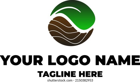 yin yang concept leaf and wood logo design template vector.