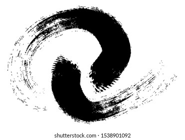 yin yang concept symbol line art icon signal illustration - vector