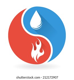 Yin Yang Concept - Water and Fire