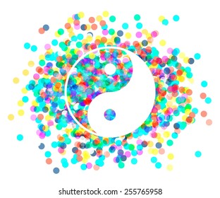 the Yin Yang of confetti. Vector illustration. 10 eps