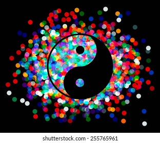 the Yin Yang of confetti. Vector illustration. 10 eps