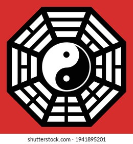 Yin and Yang
 cosmic dual forces symbol , vector illustration