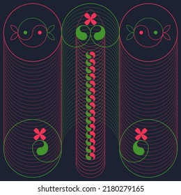 yin yang cylinder vector background