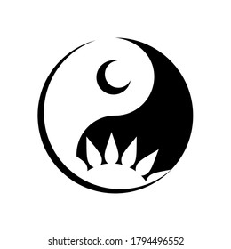 yin yang day night logo creative concept