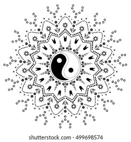 Yin Yang decorative tattoo Mandala 6