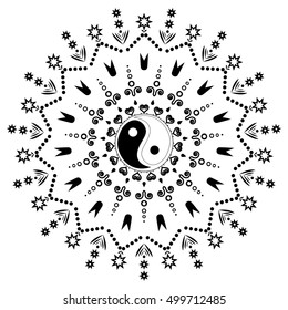 Yin Yang decorative tattoo Mandala 10