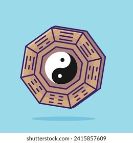 Yin yang diagram simple cartoon vector illustration chinese new year stuff concept icon isolated