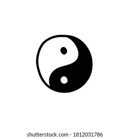 yin yang doodle icon, vector illustration