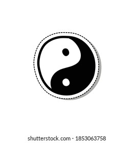 yin yang doodle icon, vector illustration