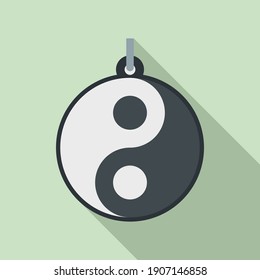 Icono del emblema de Yin yang. Ilustración plana del icono vectorial del emblema yin yang para el diseño web
