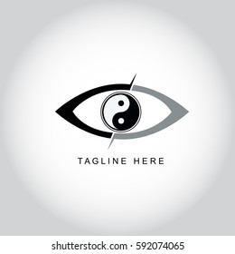 Yin yang eye vision abstract logo