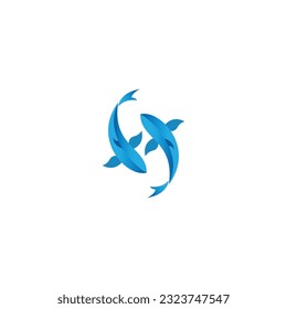 Yin yang fish logo icon