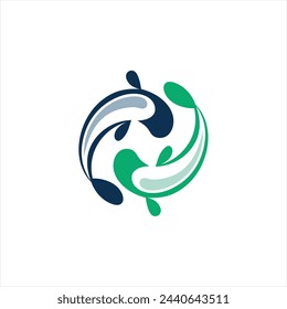 Yin yang fish logo icon