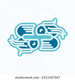 yin yang fish logo simple icon design illustration