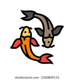 yin yang fish taoism color icon vector. yin yang fish taoism sign. isolated symbol illustration