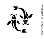 yin yang fish taoism glyph icon vector. yin yang fish taoism sign. isolated symbol illustration