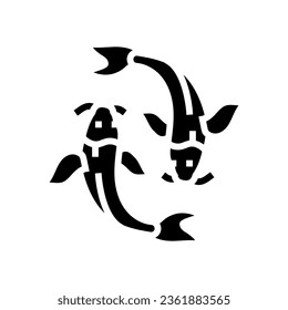 yin yang fish taoism glyph icon vector. yin yang fish taoism sign. isolated symbol illustration