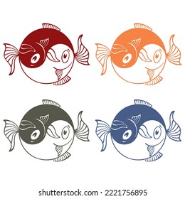 Yin Yang Fish Vector Illustration
