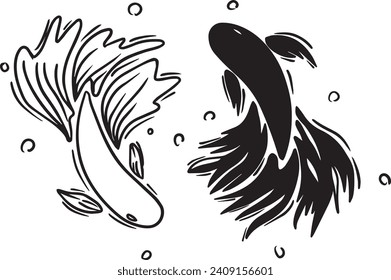 Yin Yang fish vector illutrastion